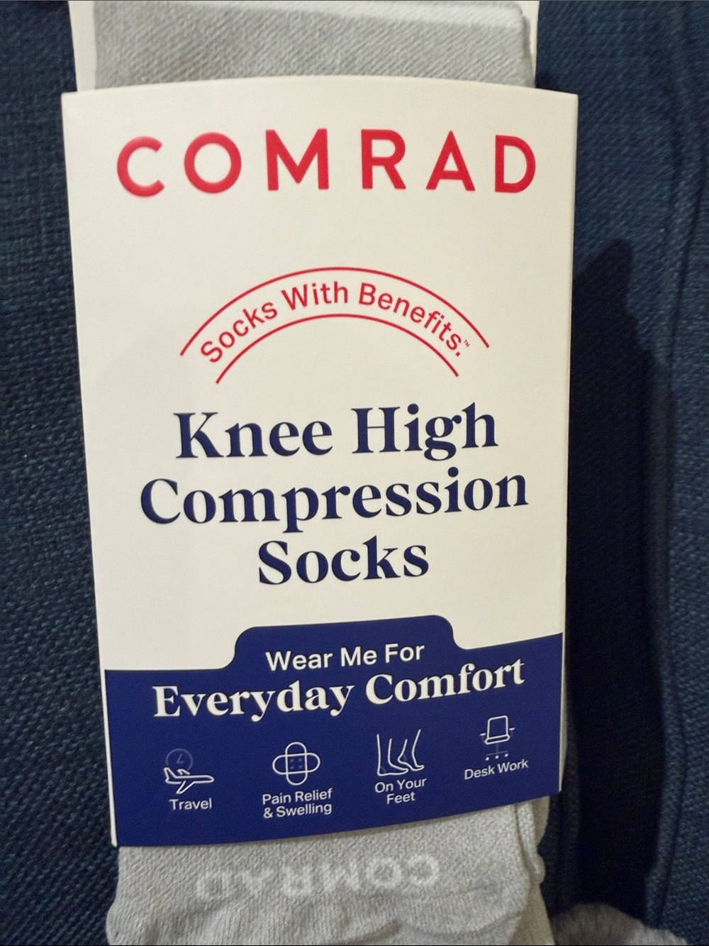 Comrad Knee High Compression Socks in Light Gray
